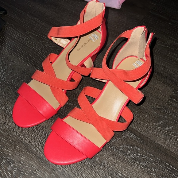 Liz Claiborne Rhodes Coral Wedge Heeled Sandals Women’s Size 10W Zip Closure - Picture 12 of 12